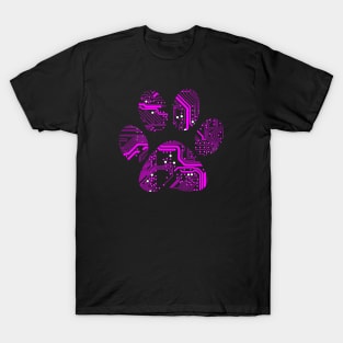 Cyber Pet Paw Pink T-Shirt